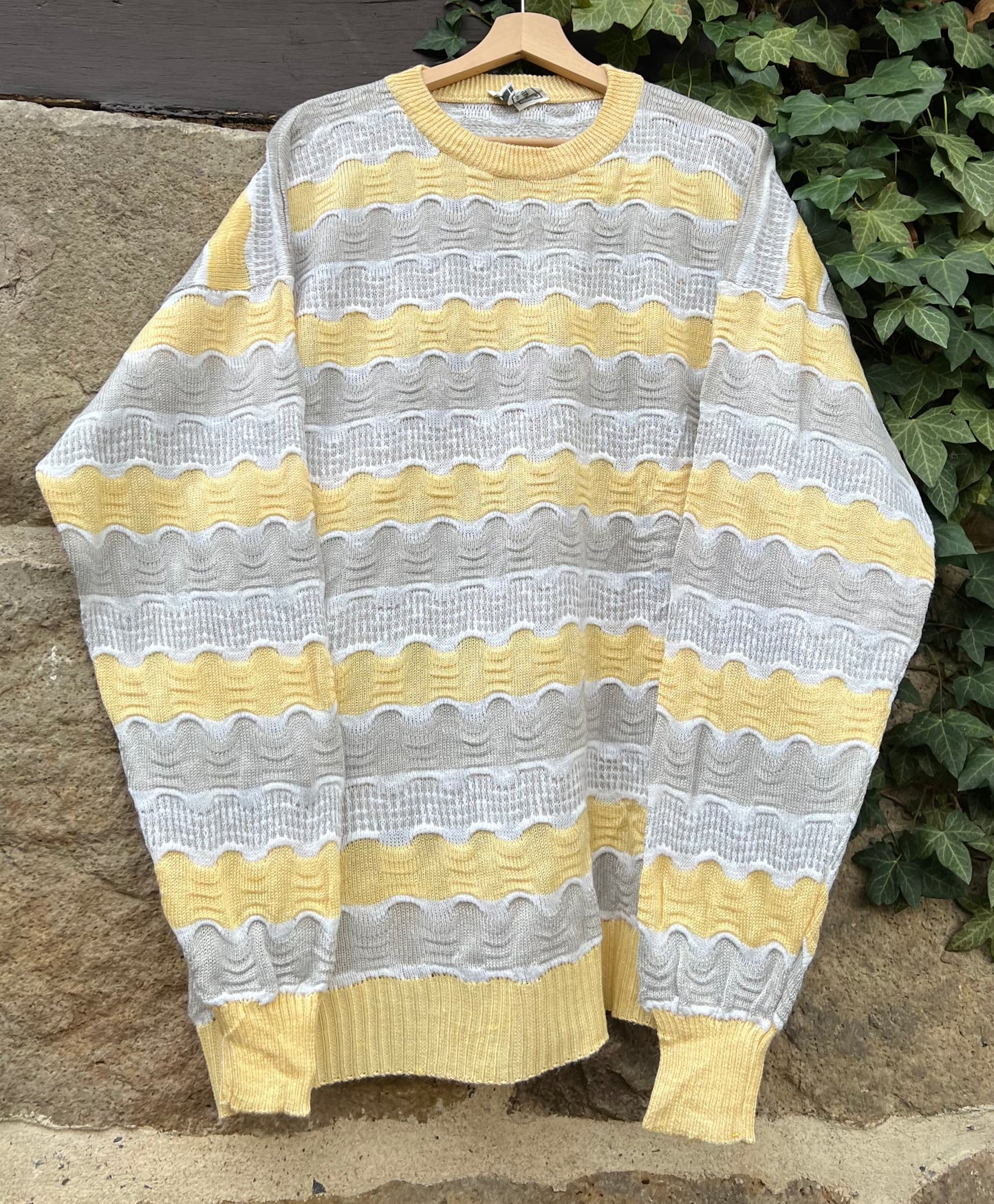 Vintage Oversized Sweater Knit Lemon-M