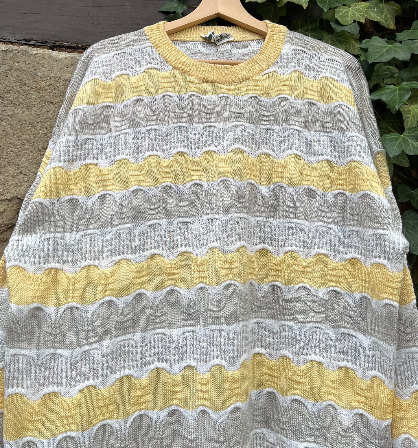 Vintage Oversized Sweater Knit Lemon-M