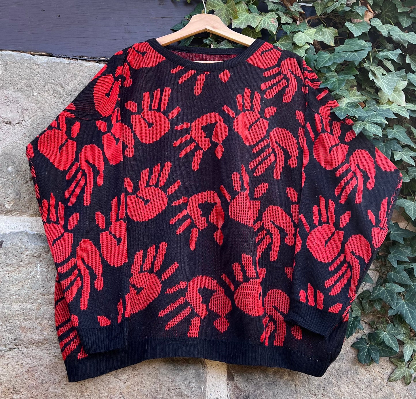 Vintage Oversized Sweater Knit Hands-S