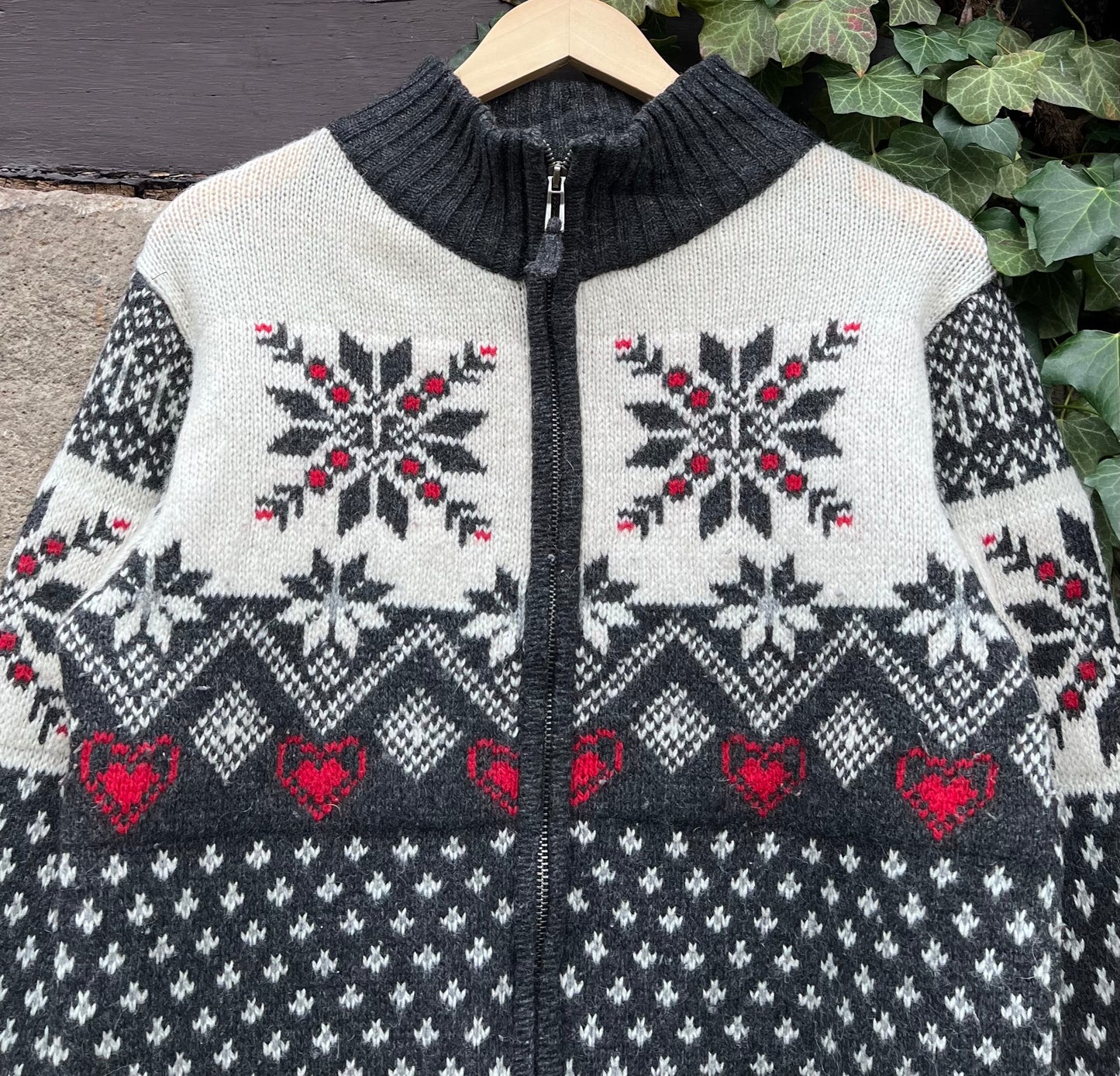 Vintage Strickjacke Cropped Knit Nordic-S