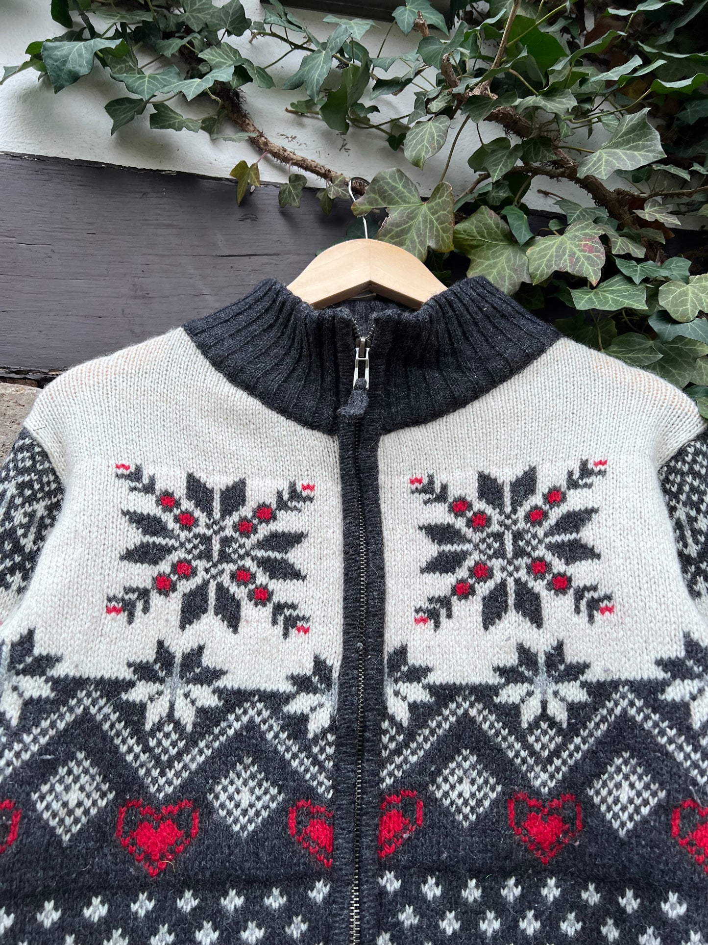 Vintage Strickjacke Cropped Knit Nordic-S