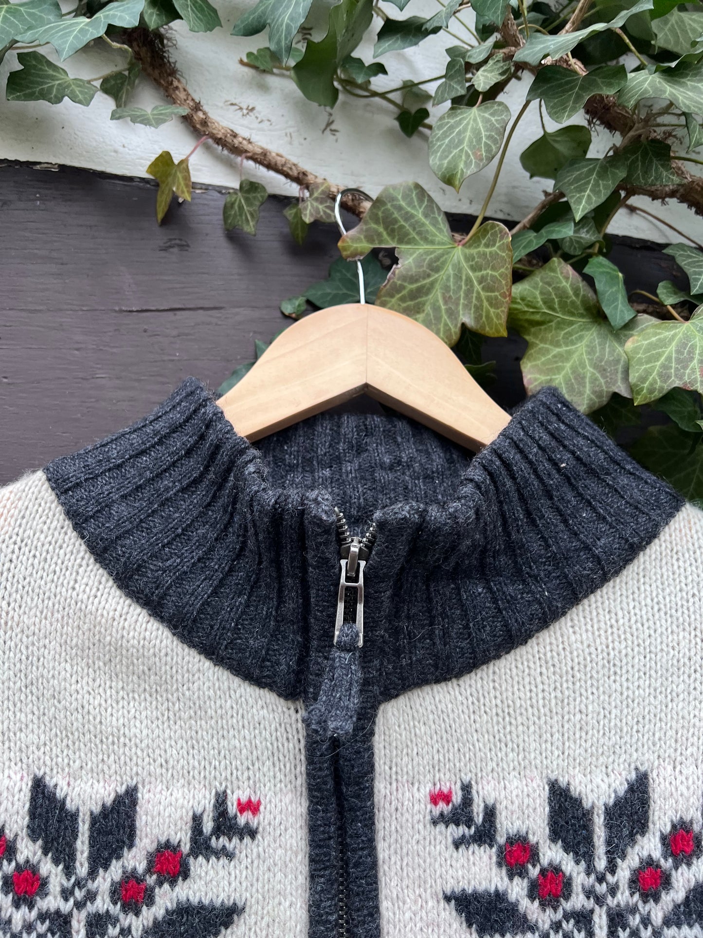 Vintage Strickjacke Cropped Knit Nordic-S