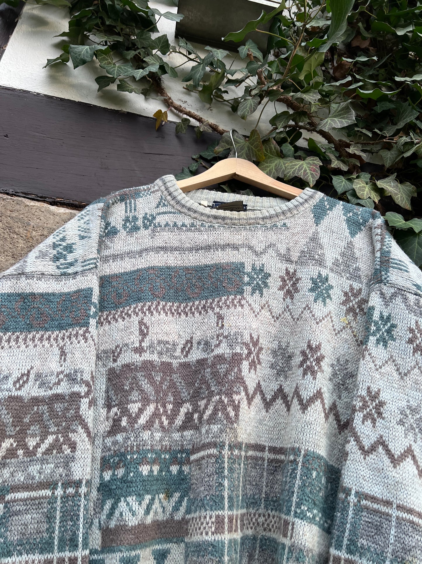 Vintage Sweater Knit Abstract-M