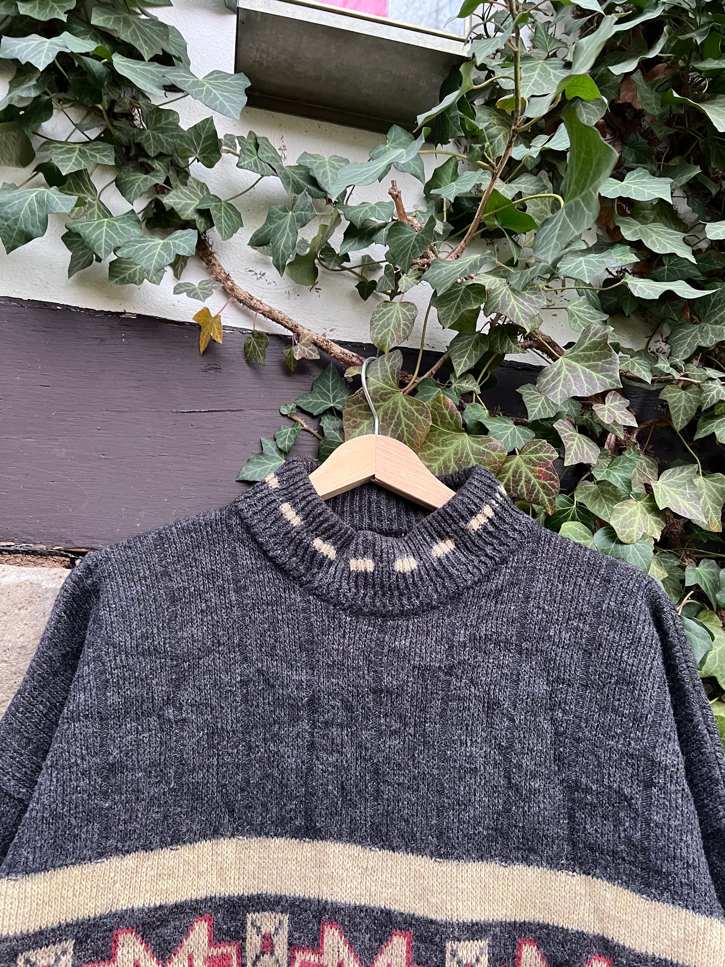 Vintage Oversized Sweater Strickpullover Knit Bear-L
