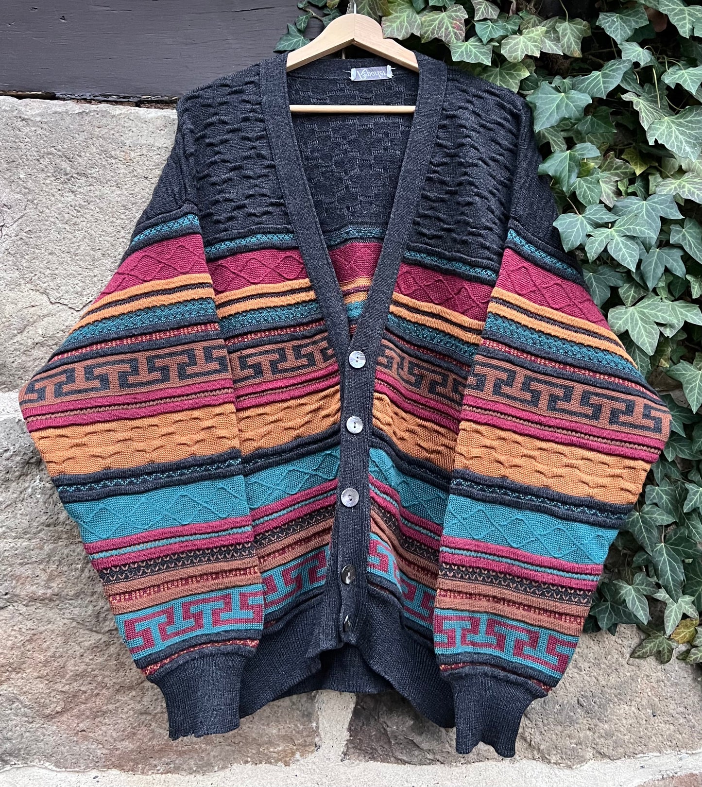 Vintage Oversized Strickjacke Knit Antic-L