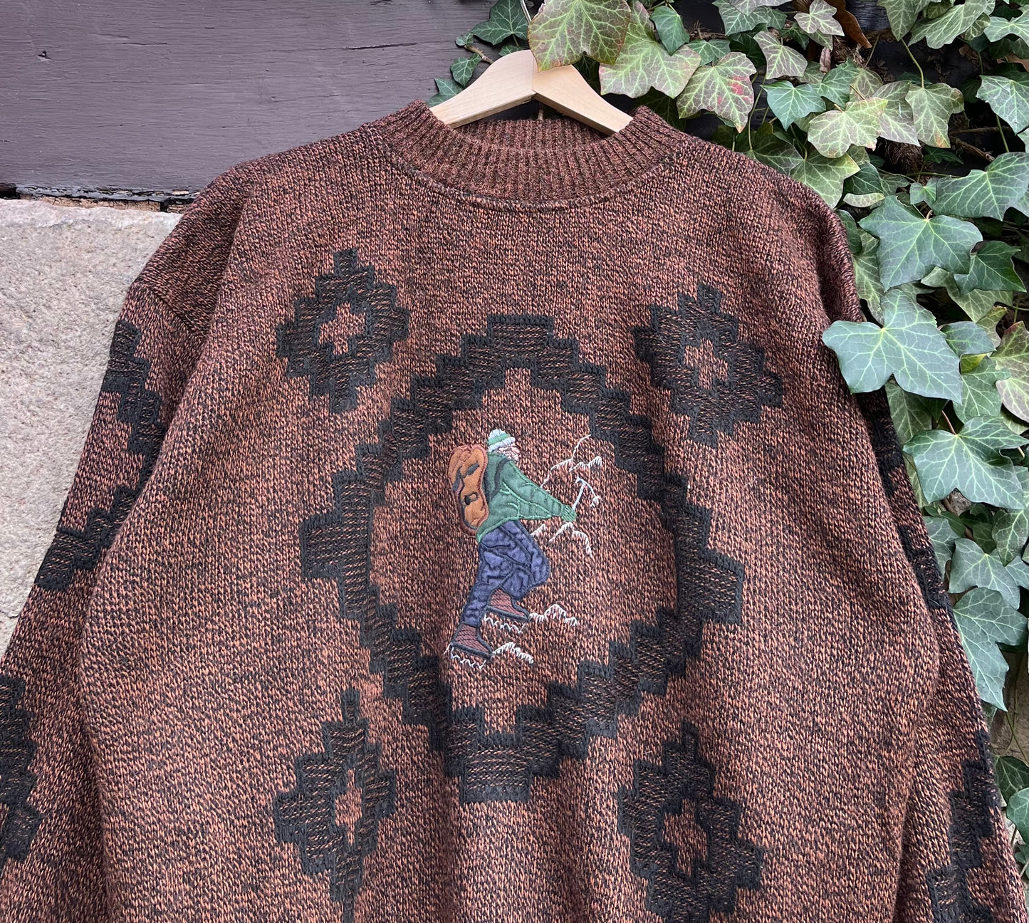 Vintage Oversized Sweater Knit Strickpullover Hiker-S