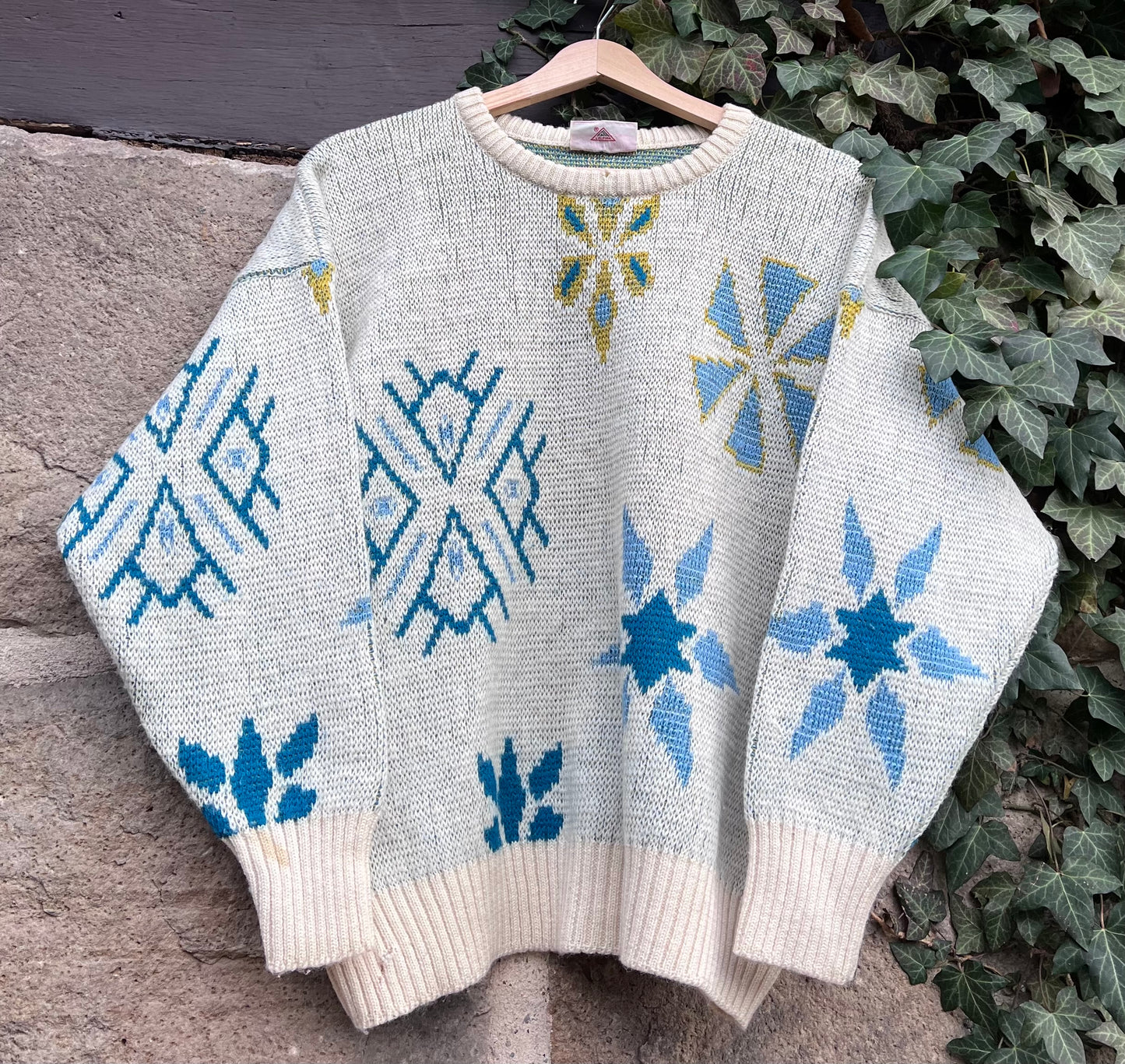 Vintage Sweater Knit Strickpullover Snowflake-M