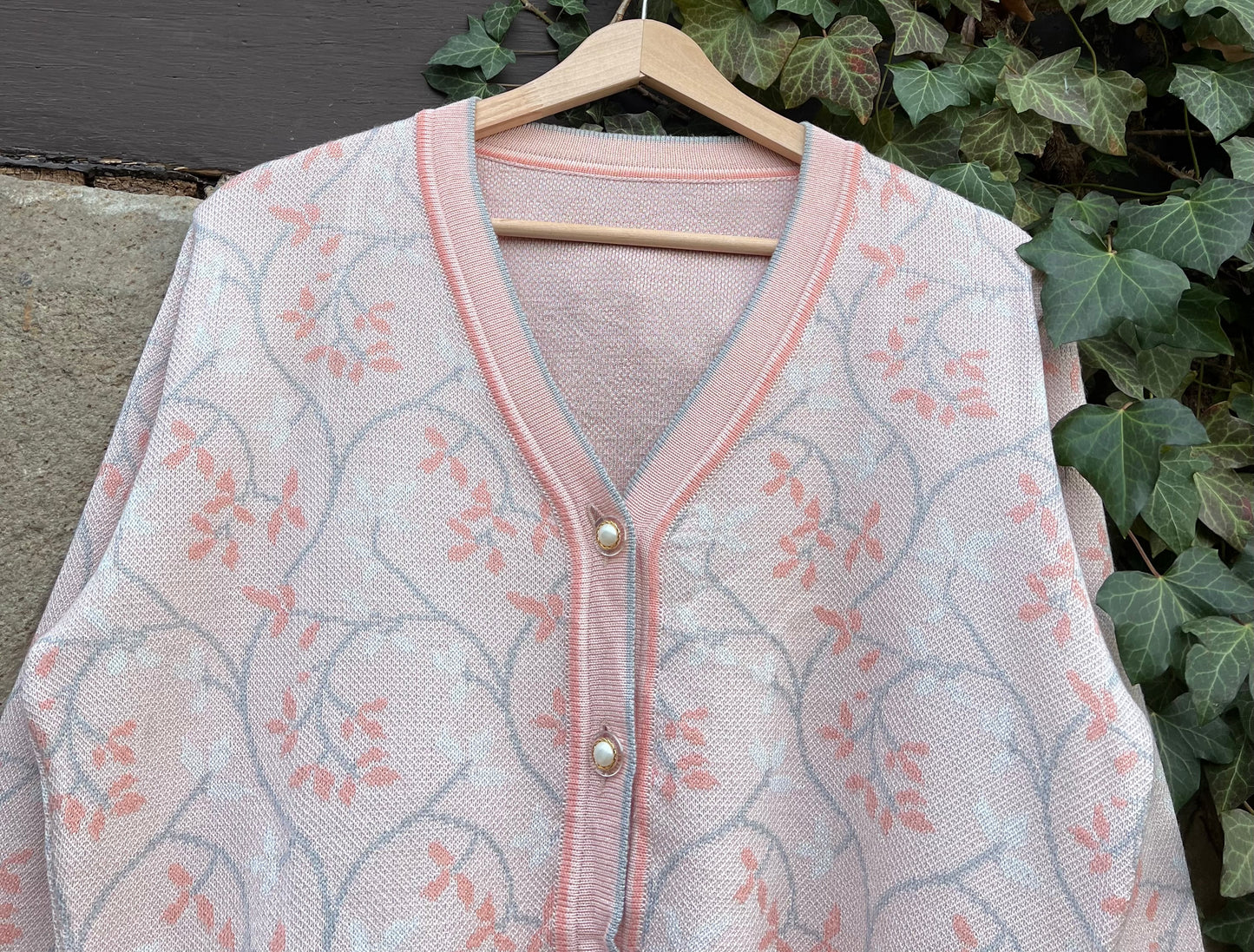Vintage Strickjacke Knit Cropped Blossom-S