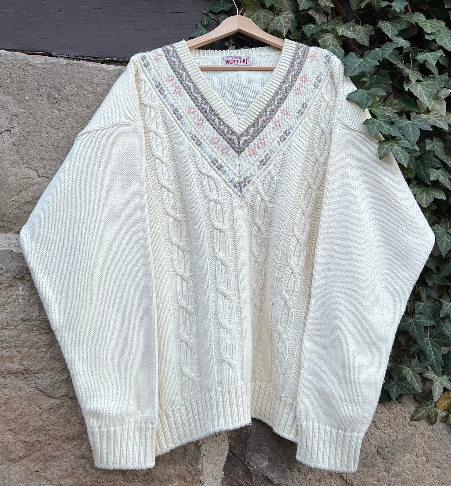 Vintage Sweater Knit Zopfmuster Westport-M