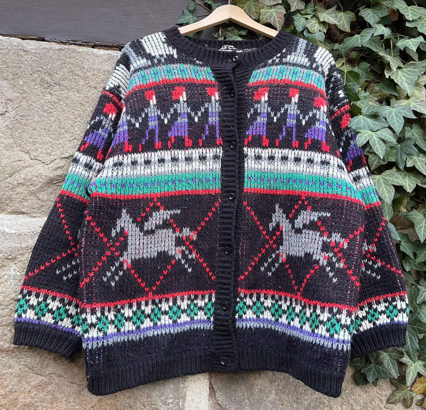 Vintage Strickjacke Knit Pegasus-L