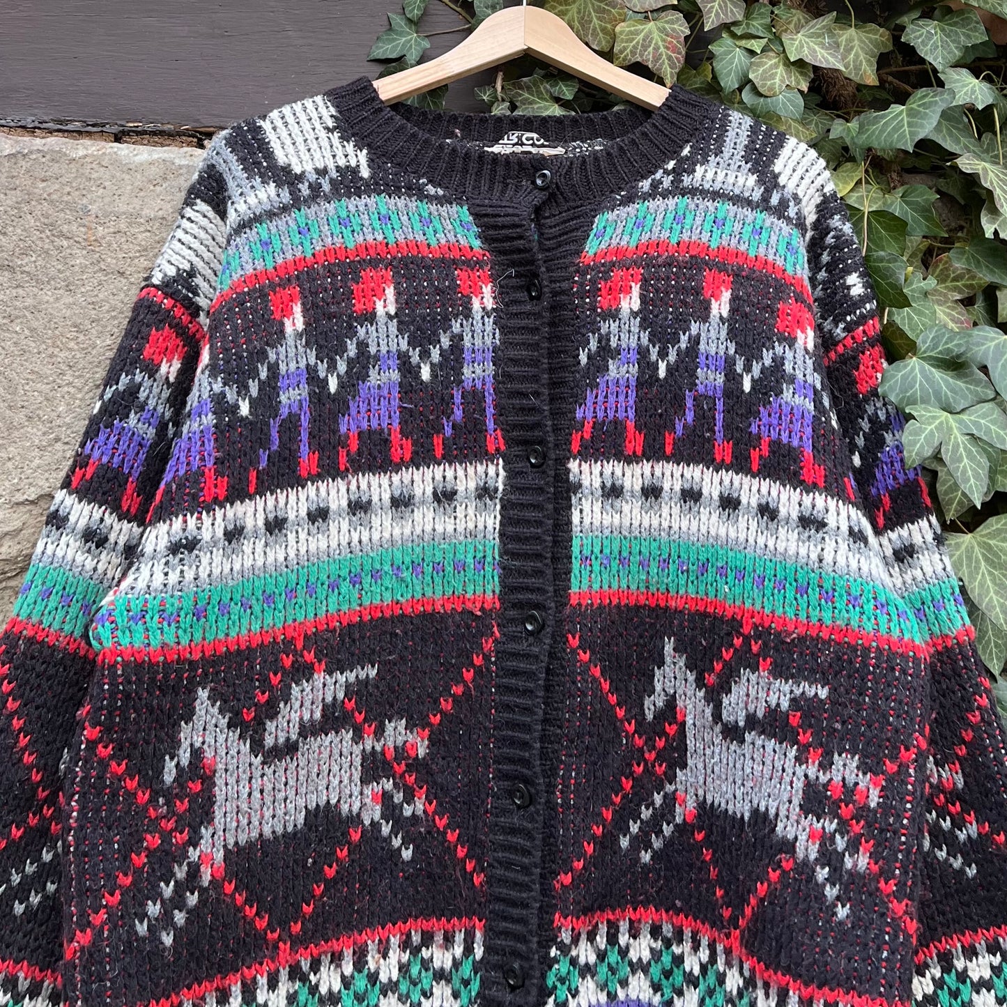 Vintage Strickjacke Knit Pegasus-L