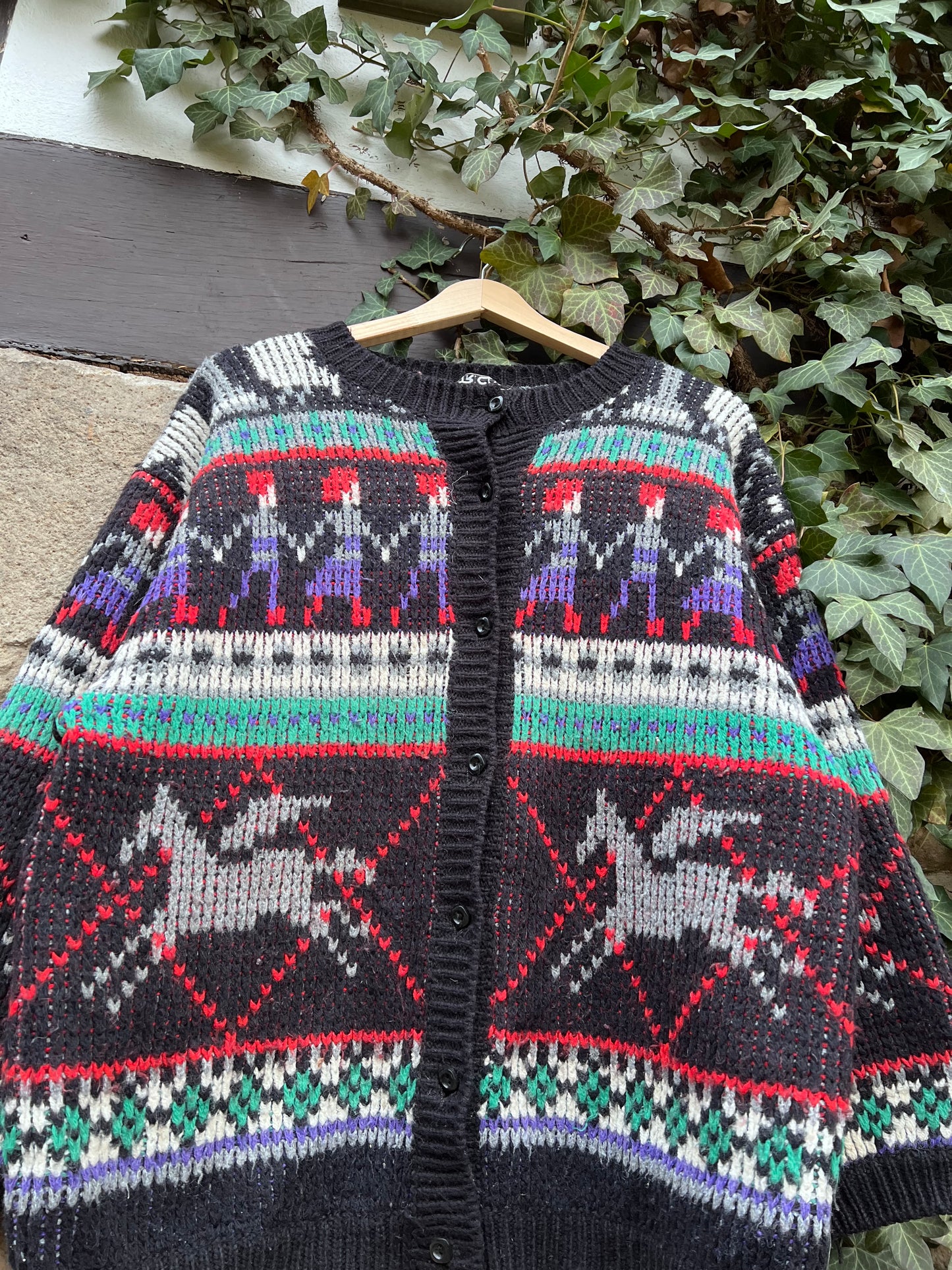 Vintage Strickjacke Knit Pegasus-L