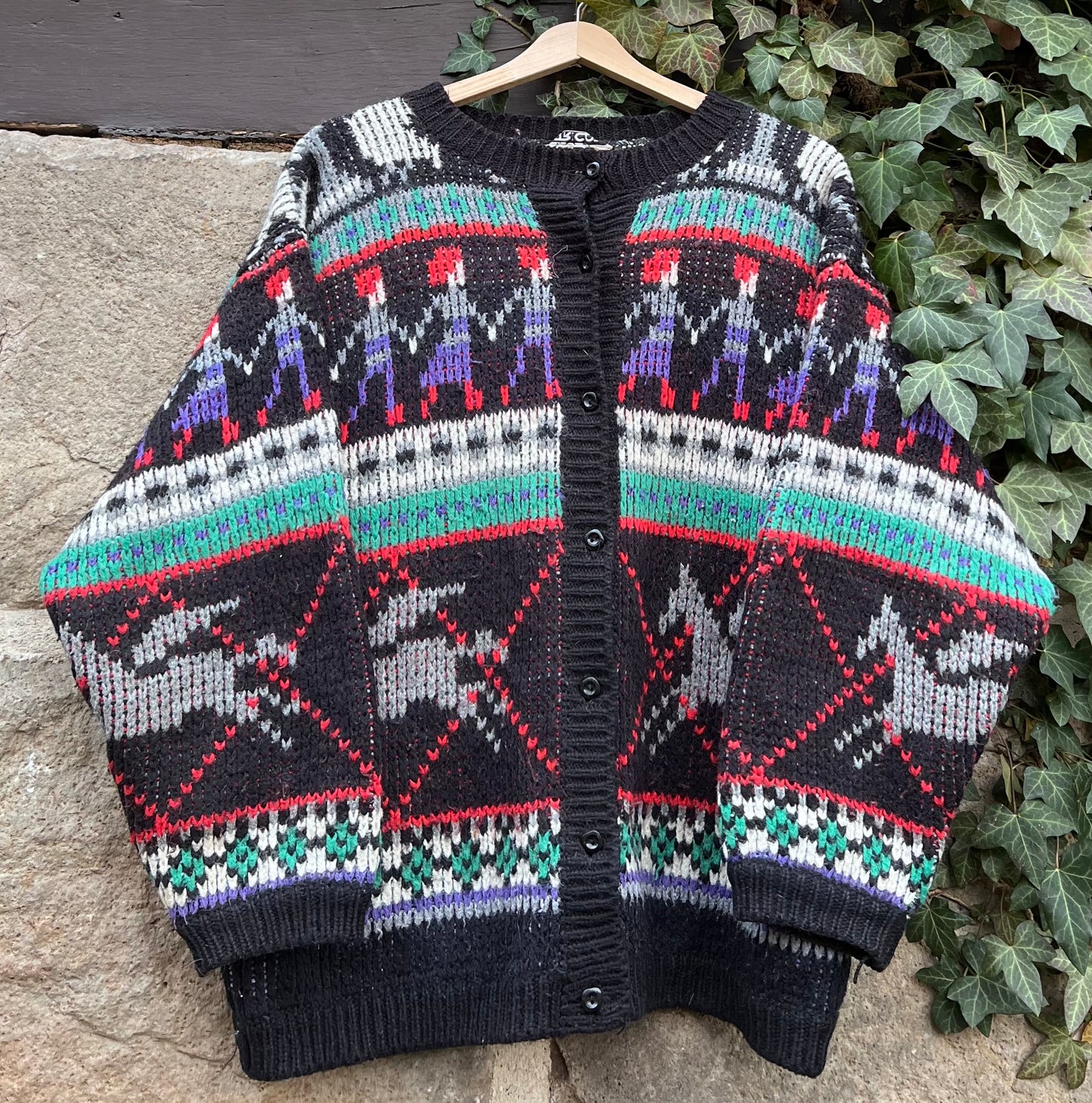 Vintage Strickjacke Knit Pegasus-L