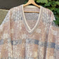 Vintage Oversized Sweater V-Neck -L