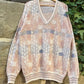 Vintage Oversized Sweater V-Neck -L