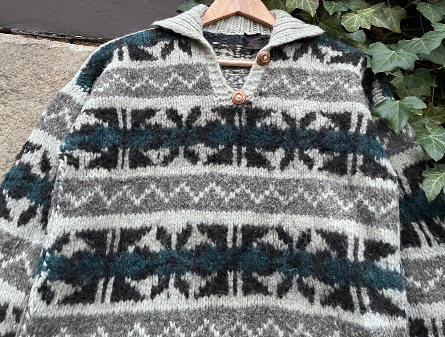 Vintage Sweater Knit Strickpullover Wolle-S