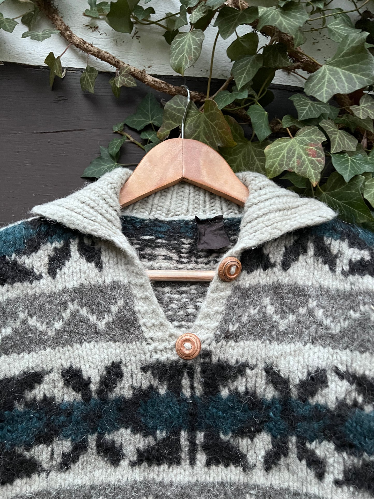 Vintage Sweater Knit Strickpullover Wolle-S