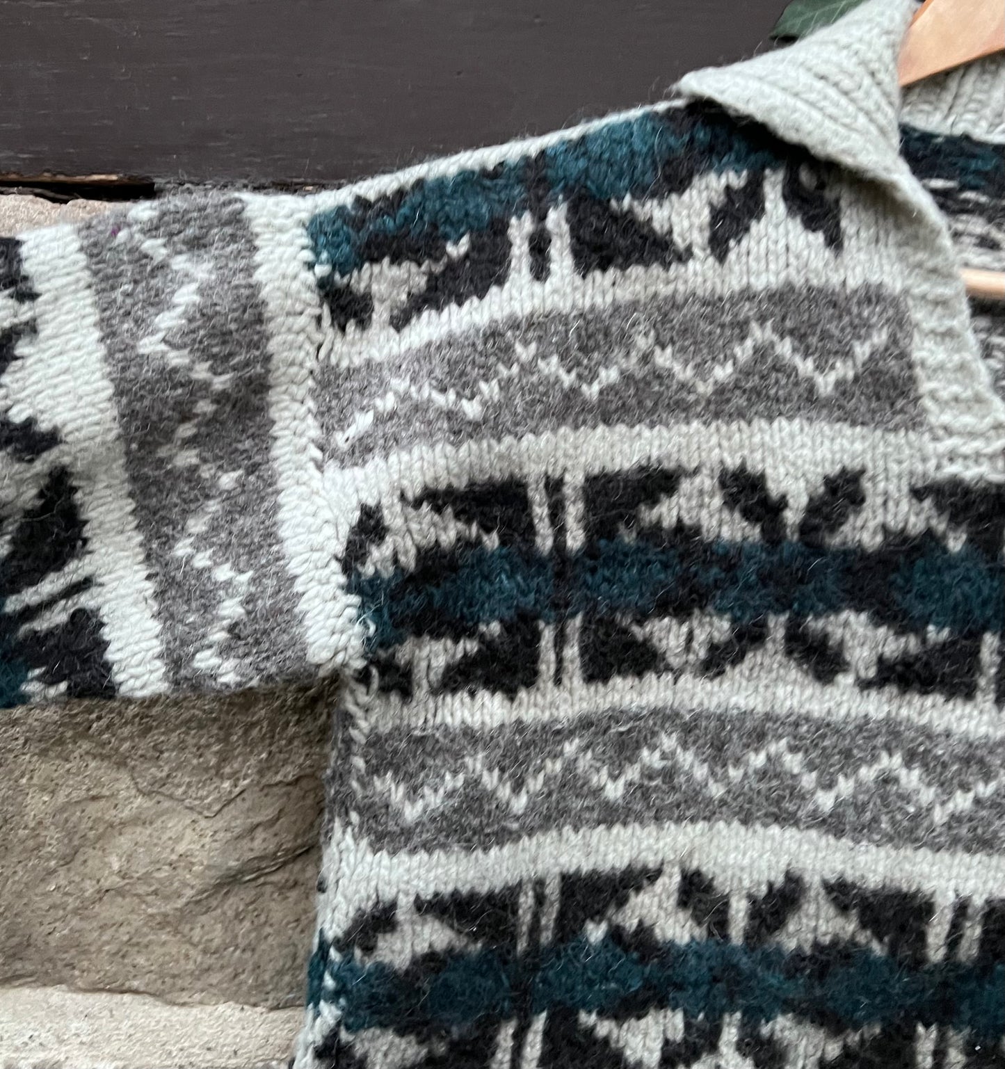 Vintage Sweater Knit Strickpullover Wolle-S