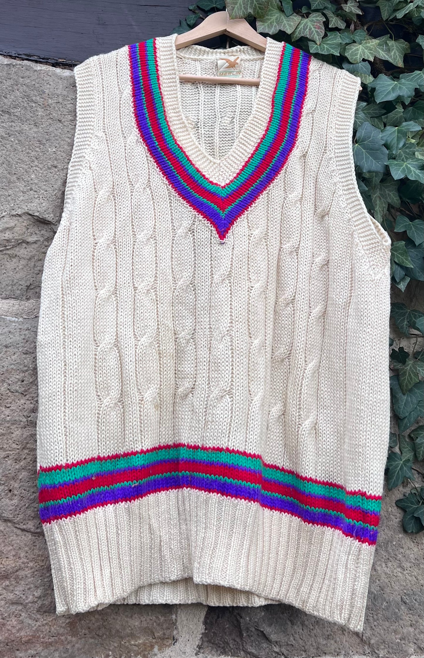Vintage Pullunder 100% Wolle Colors-L