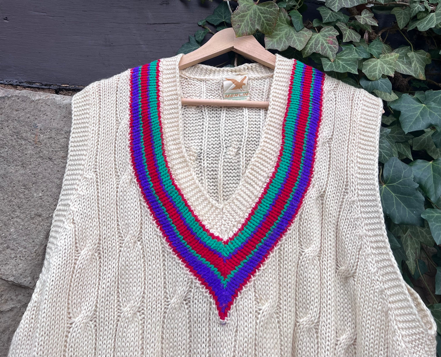 Vintage Pullunder 100% Wolle Colors-L