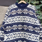 Vintage Oversized Sweater Strickpullover Wool Nordic-L