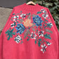 Vintage Sweater Knit Strickpullover Roses-L