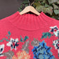 Vintage Sweater Knit Strickpullover Roses-L