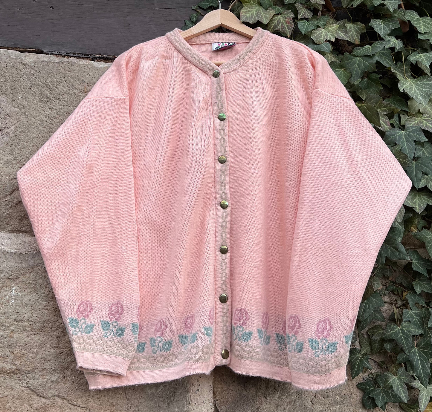Vintage Strickjacke Knit Roses-M