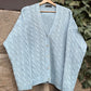 Vintage Strickjacke Knit Zopfmuster Skyblue-S
