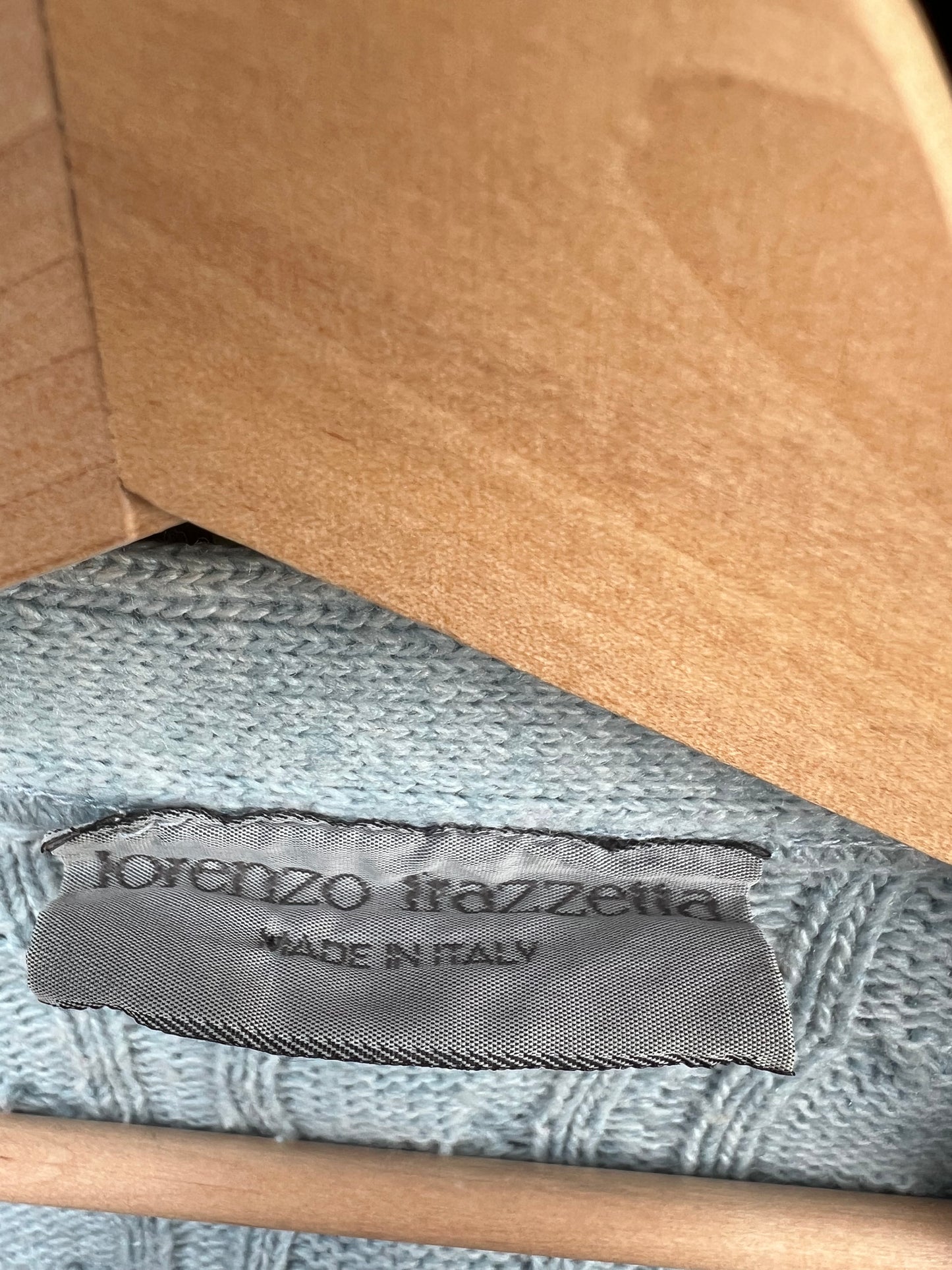 Vintage Strickjacke Knit Zopfmuster Skyblue-S