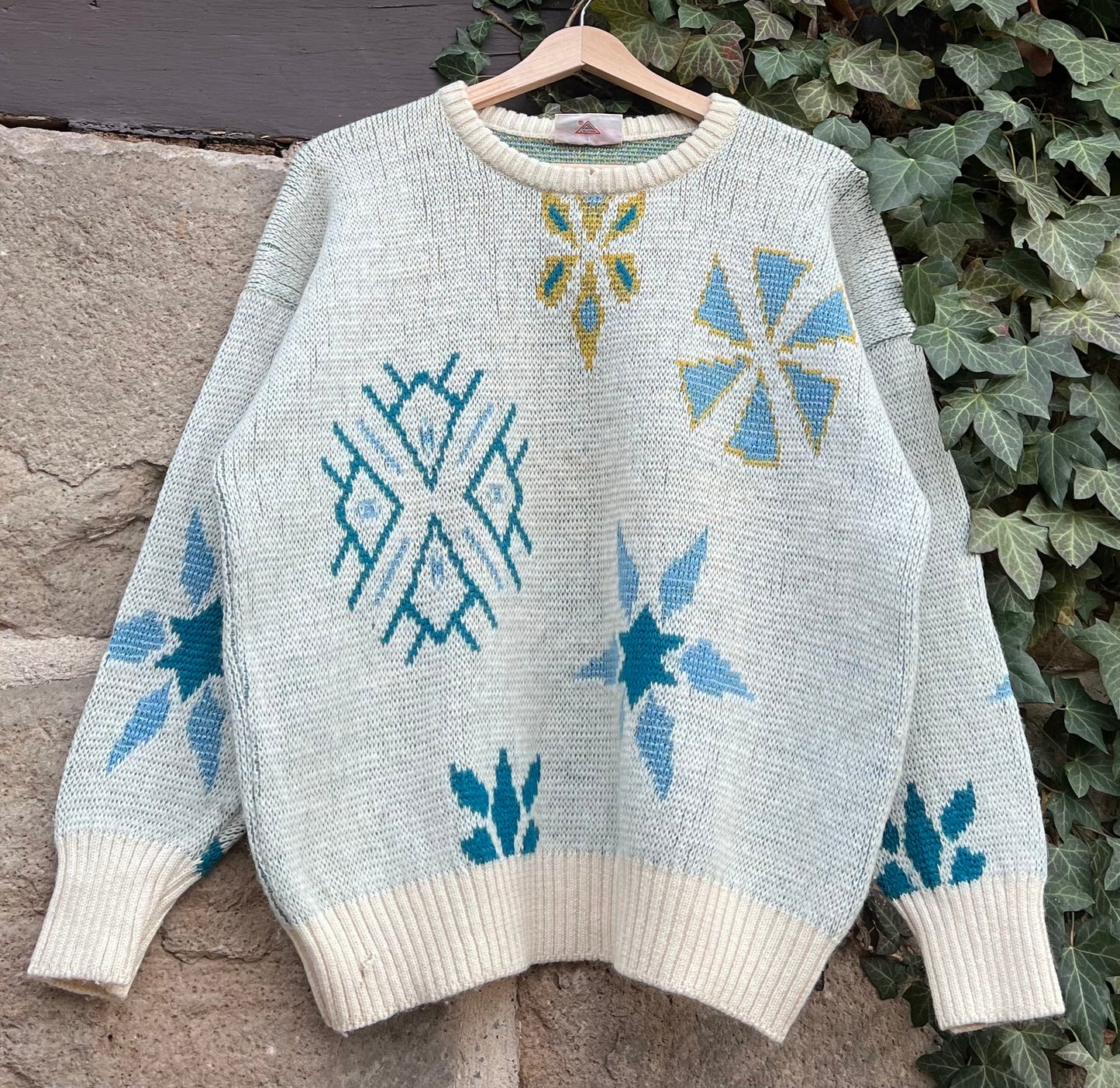 Vintage Sweater Knit Strickpullover Snowflake-M