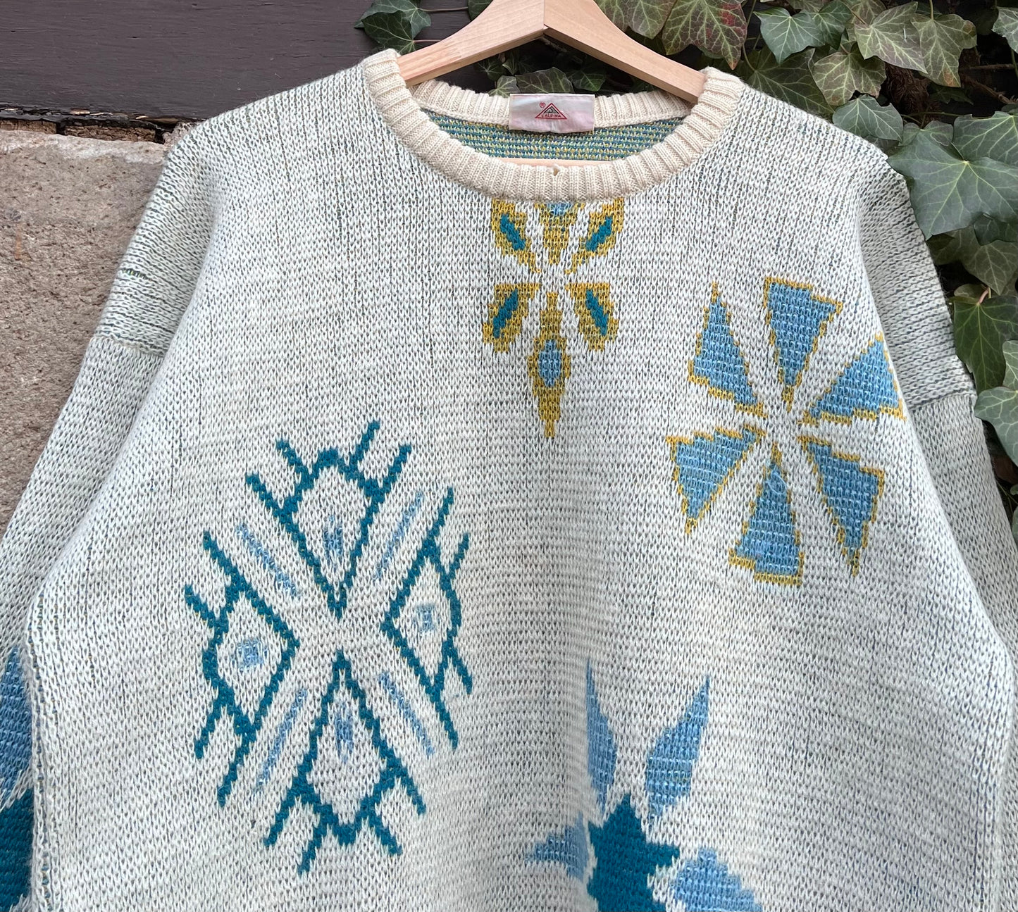 Vintage Sweater Knit Strickpullover Snowflake-M