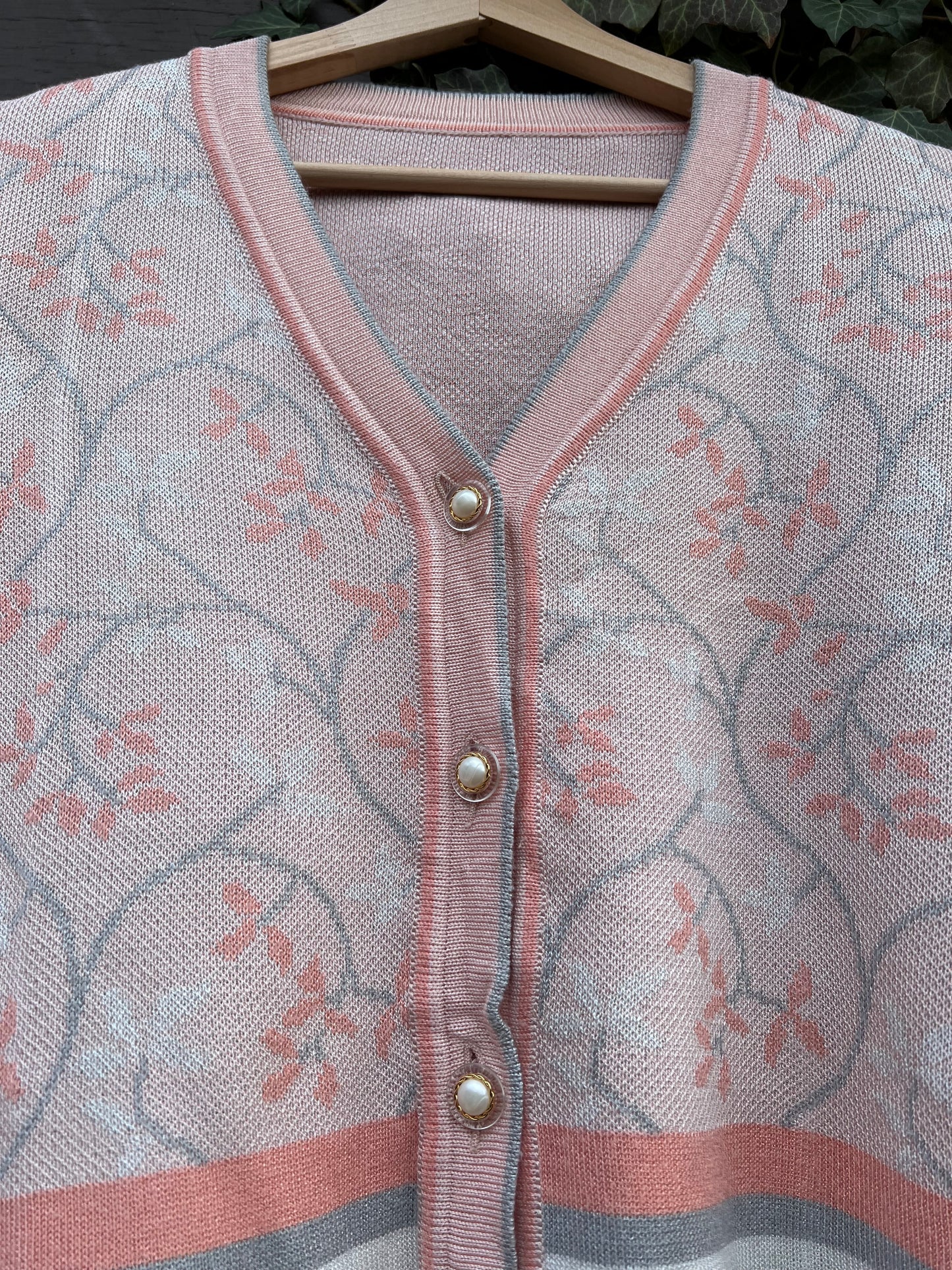 Vintage Strickjacke Knit Cropped Blossom-S