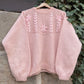 Vintage Strickpullover Knit Flowers-S