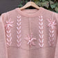 Vintage Strickpullover Knit Flowers-S