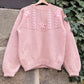 Vintage Strickpullover Knit Flowers-S