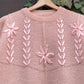 Vintage Strickpullover Knit Flowers-S