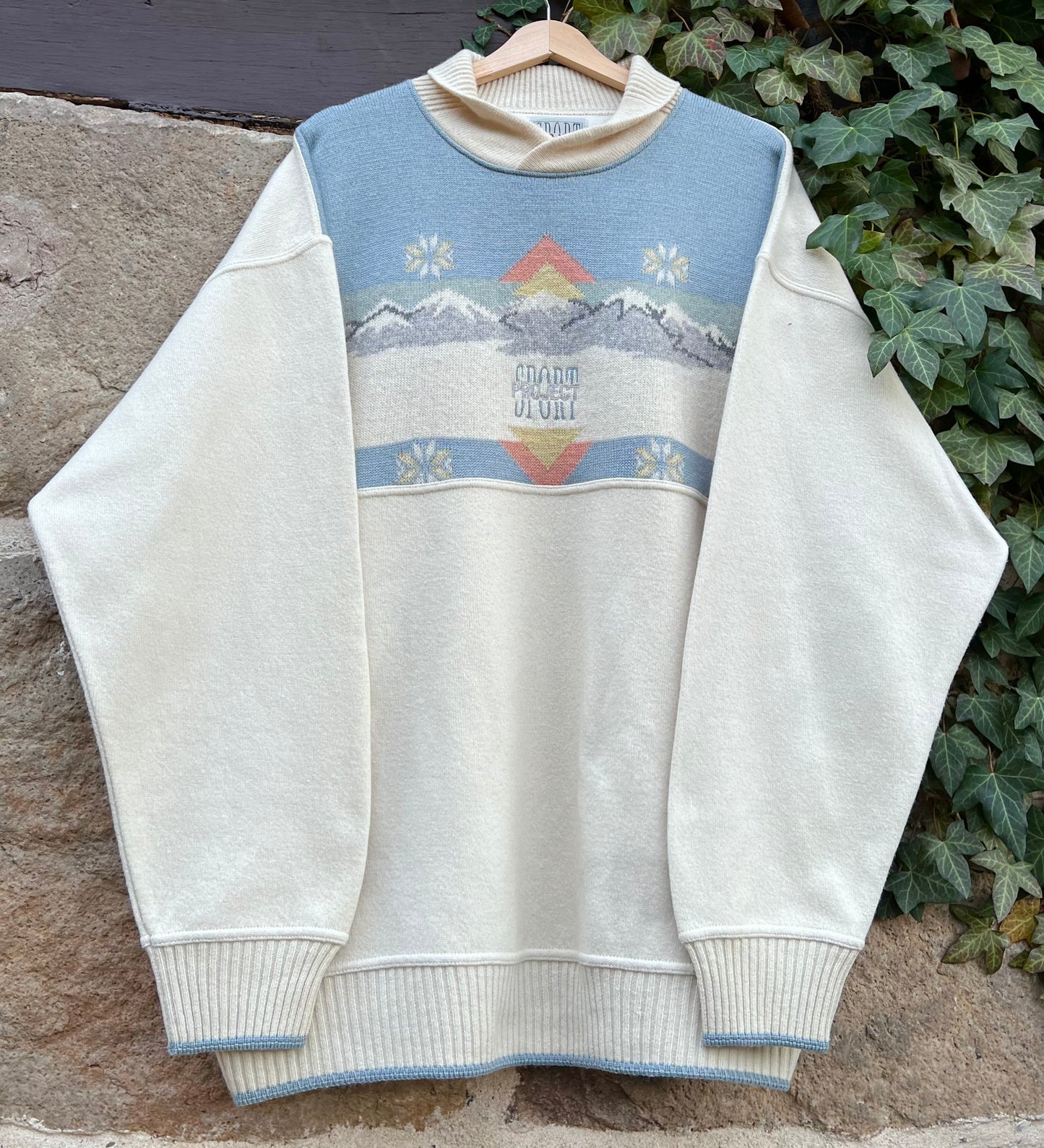 Vintage Sweater Knit Panorama Mountains-XL