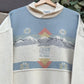 Vintage Sweater Knit Panorama Mountains-XL