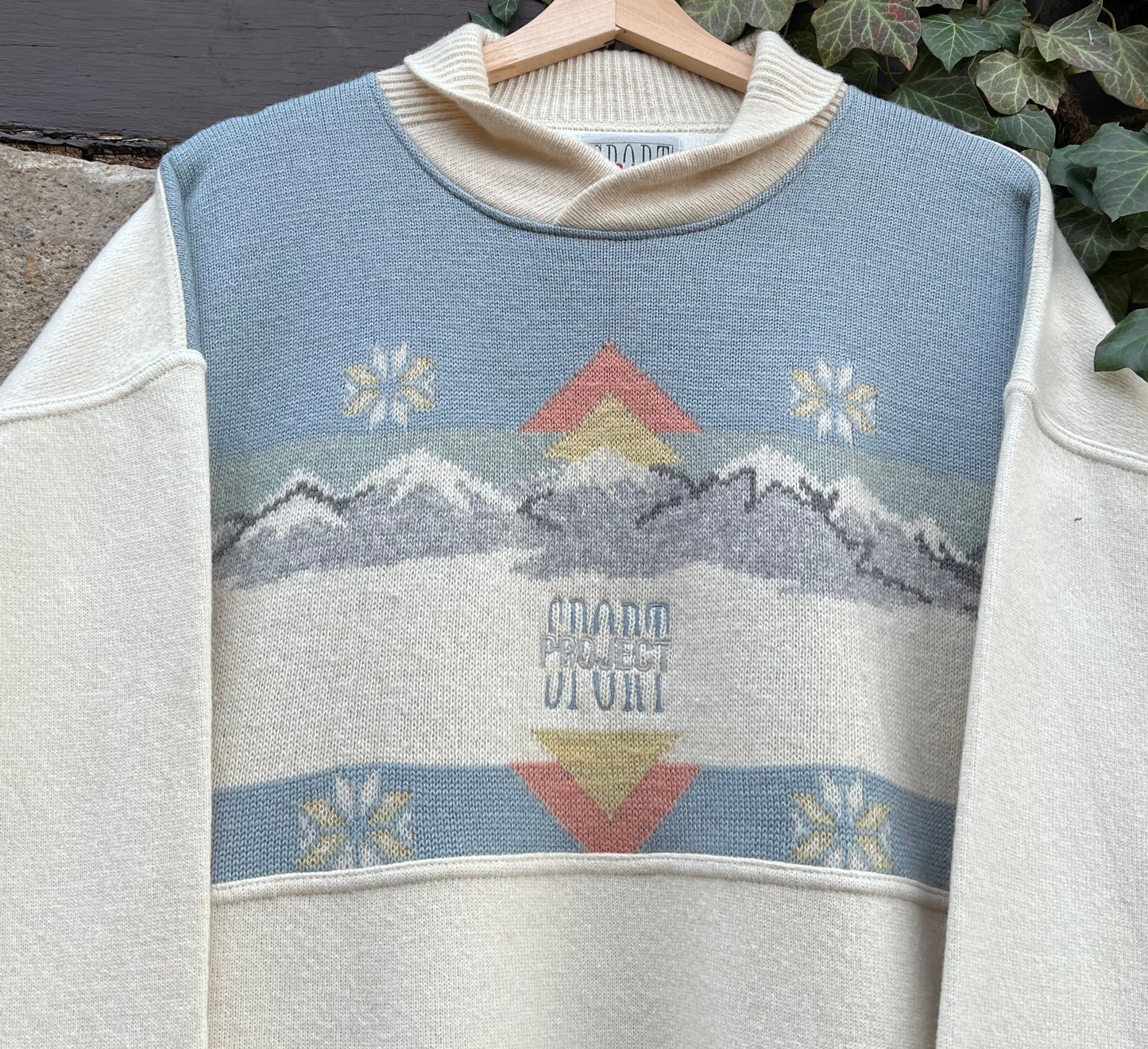 Vintage Sweater Knit Panorama Mountains-XL