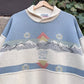 Vintage Sweater Knit Panorama Mountains-XL