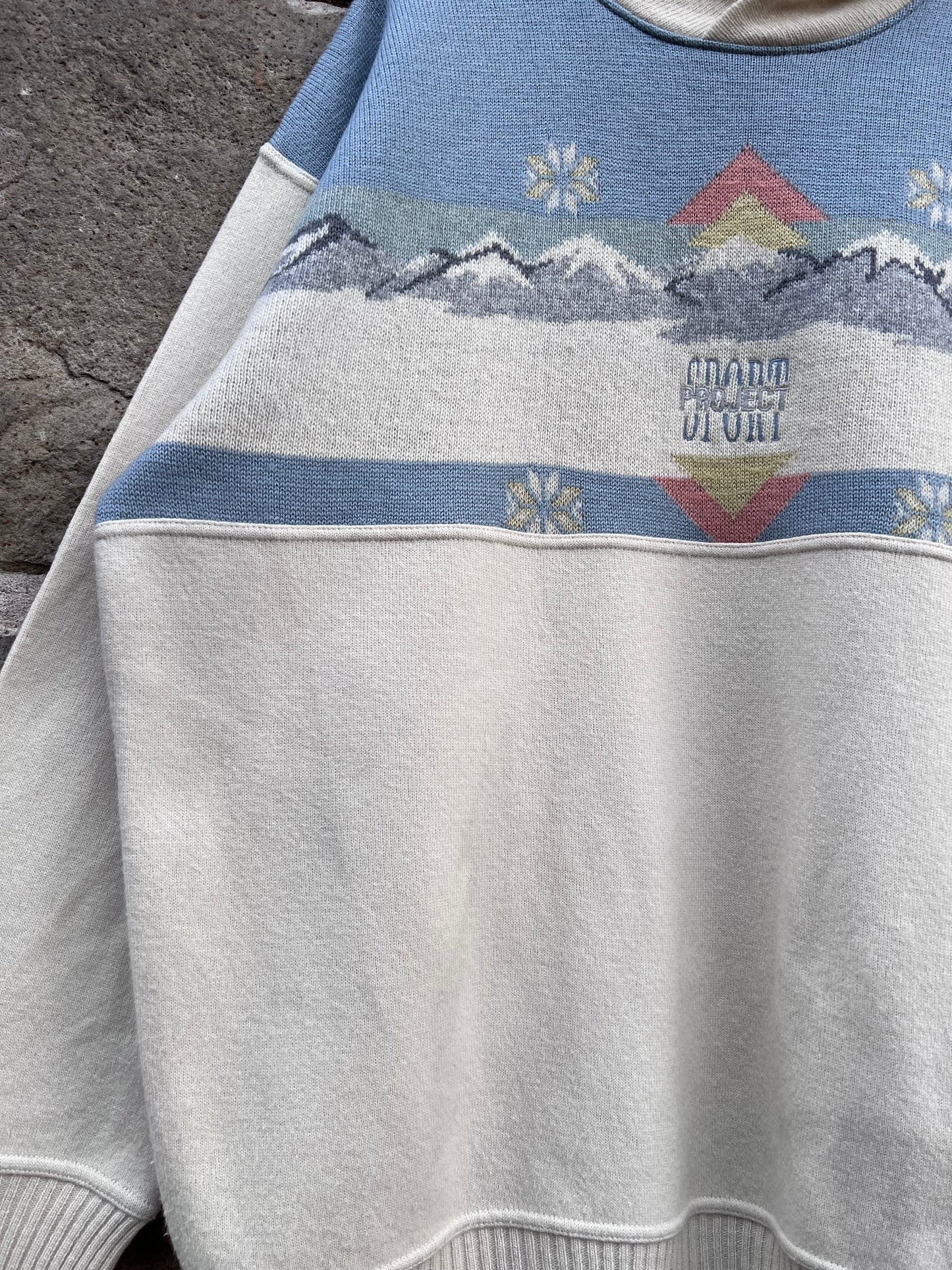 Vintage Sweater Knit Panorama Mountains-XL