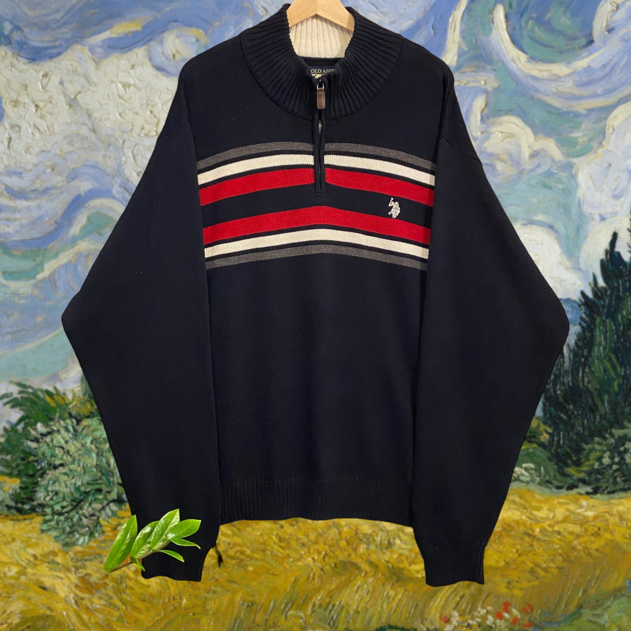 (XL)Vintage Half Zip Sweater U.S Polo ASSN